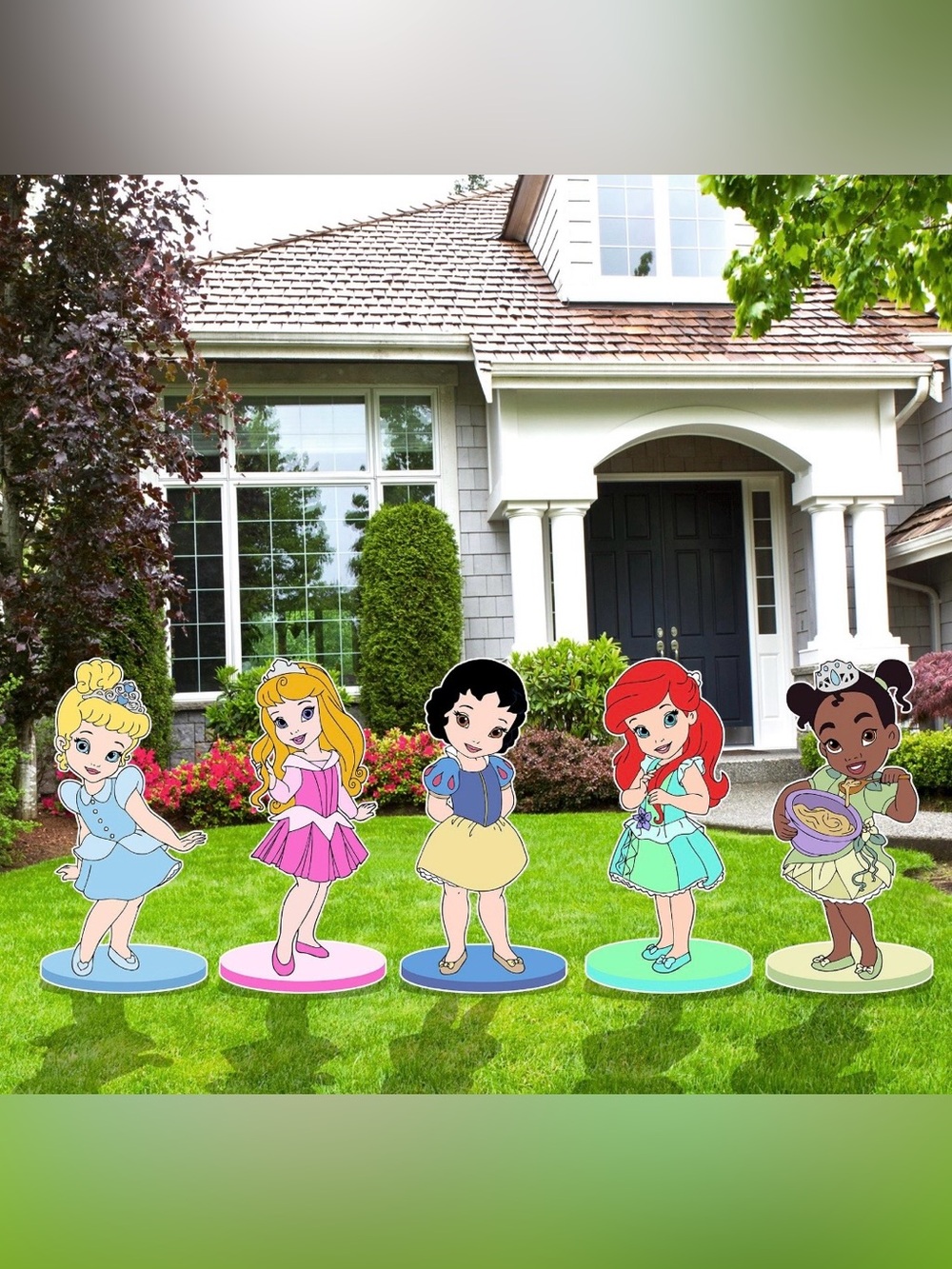Disney Little Princess Set of 5 Large Lawn/Yard Birthday Party Garden Decoration